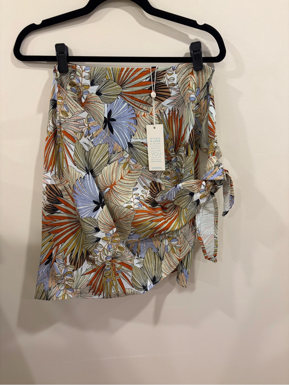 NWT Shore Floral Wrap Skirt in Multi-Color Size L